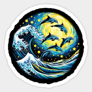 Dolphin starry night Sticker